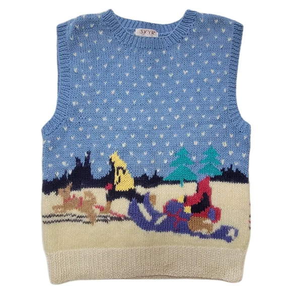 Rare VINTAGE 80s 90s Wool Blend Knit Ski Vest - Picture 11 of 11